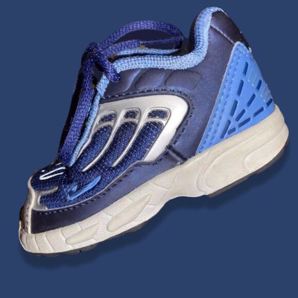 Nike Air (3c) Boys 0-24 Months Blue/SIlver Size 3 - Picture 5 of 5